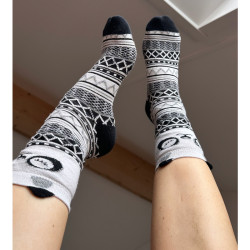 Socken schwarz weiß gemustert